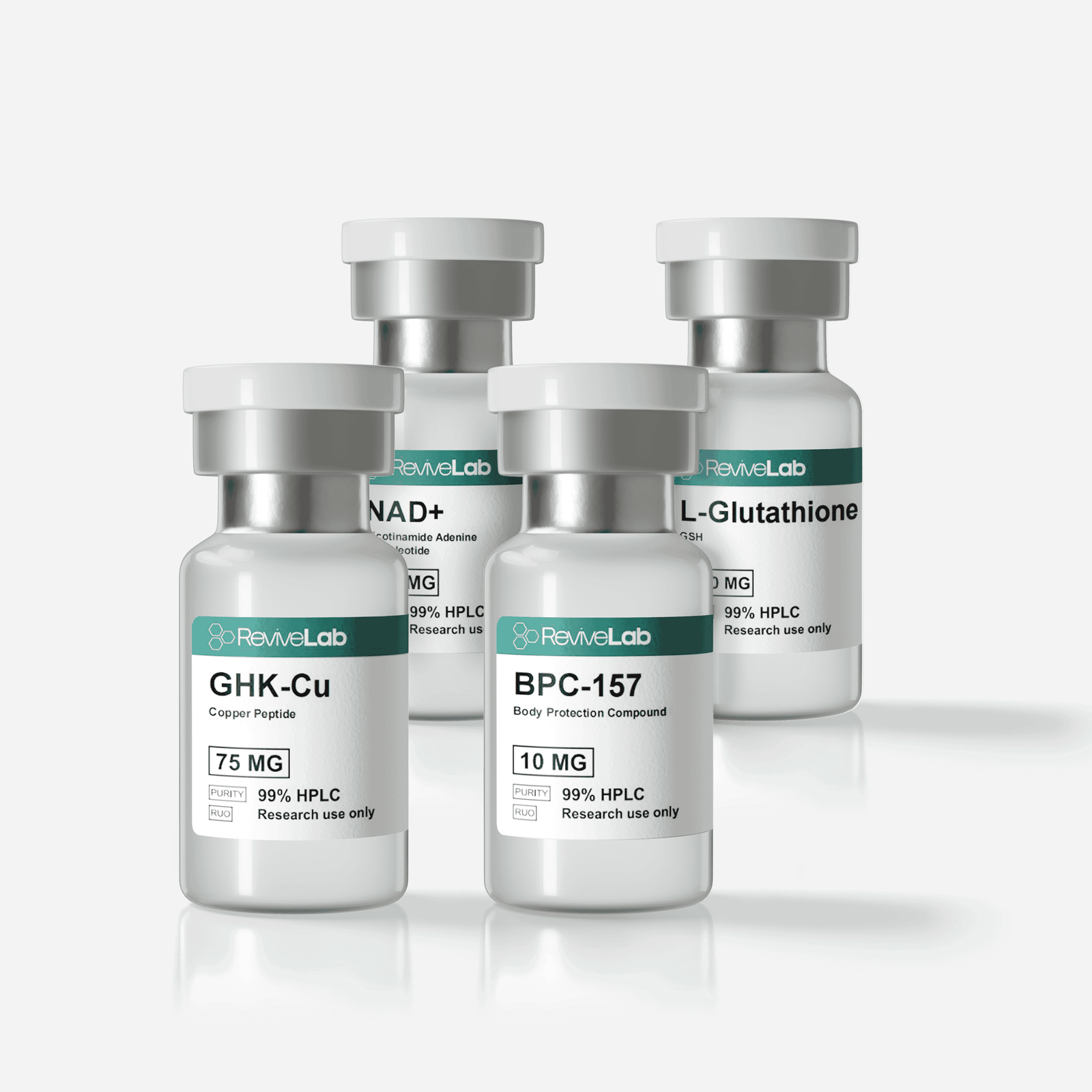 NAD⁺ Glutathione GHK-Cu BPC-157 NAD⁺ Glutathione regenerative peptide stack Anti-aging peptide combo NAD⁺ Glutathione BPC-157 Tissue repair and longevity peptide stack Canada GHK-Cu BPC-157 research peptides for regeneration