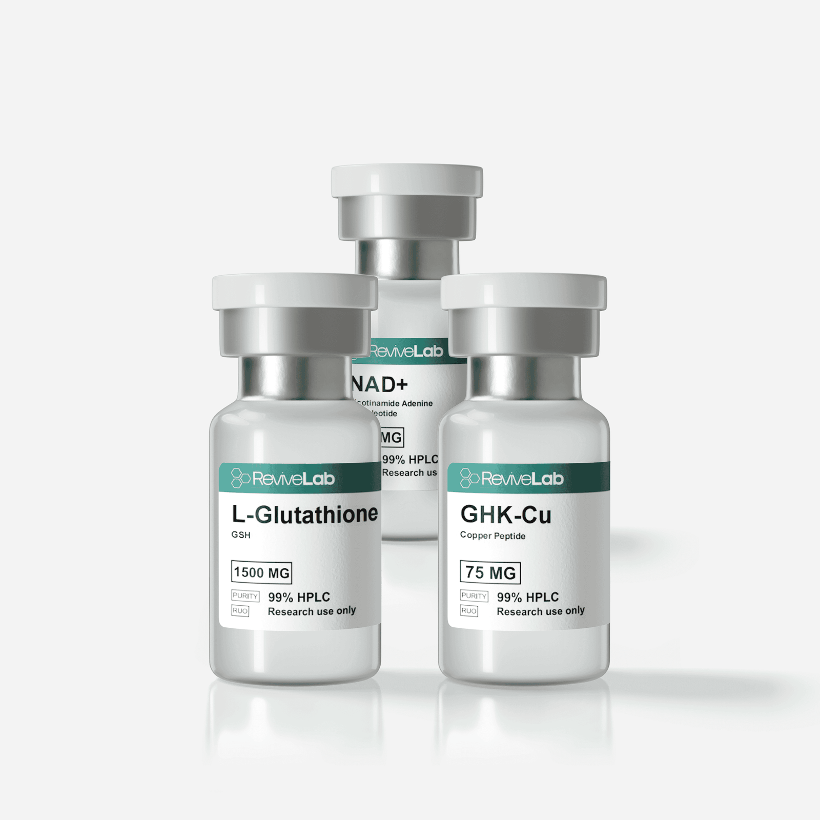 NAD + Glutathione + GHK-Cu NAD+ peptide stack Glutathione anti-oxidant support GHK-Cu copper peptide rejuvenation Longevity peptide combo