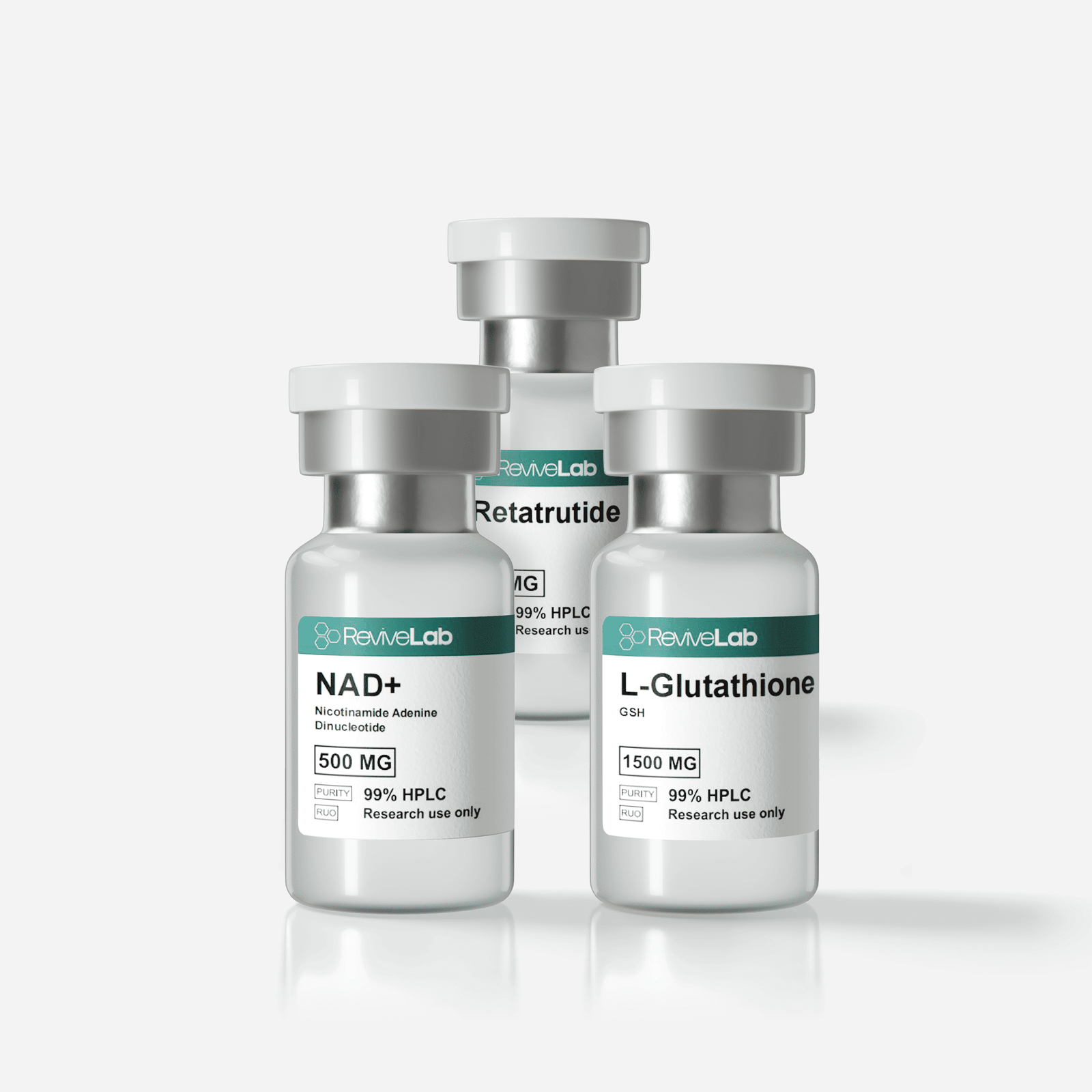 Retatrutide NAD Glutathione Retatrutide metabolic research combo NAD Glutathione longevity research stack Anti-aging peptide stack Canada Cellular energy & detox peptide trio